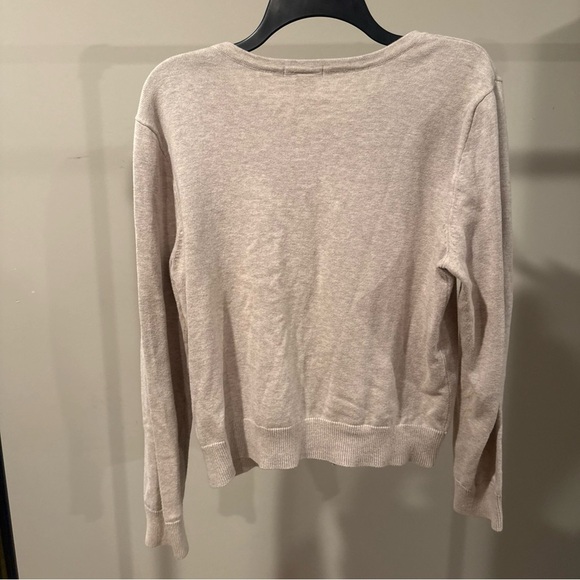 H&M Cream Colored Cardigan Size Large Women’s Button Down Basic Style - Picture 2 of 4